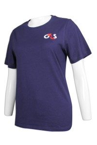 T978 設計女裝短袖淨色T恤 修身 保安 護衛 安全 T恤製造商      紫色     顯 瘦 t shirt